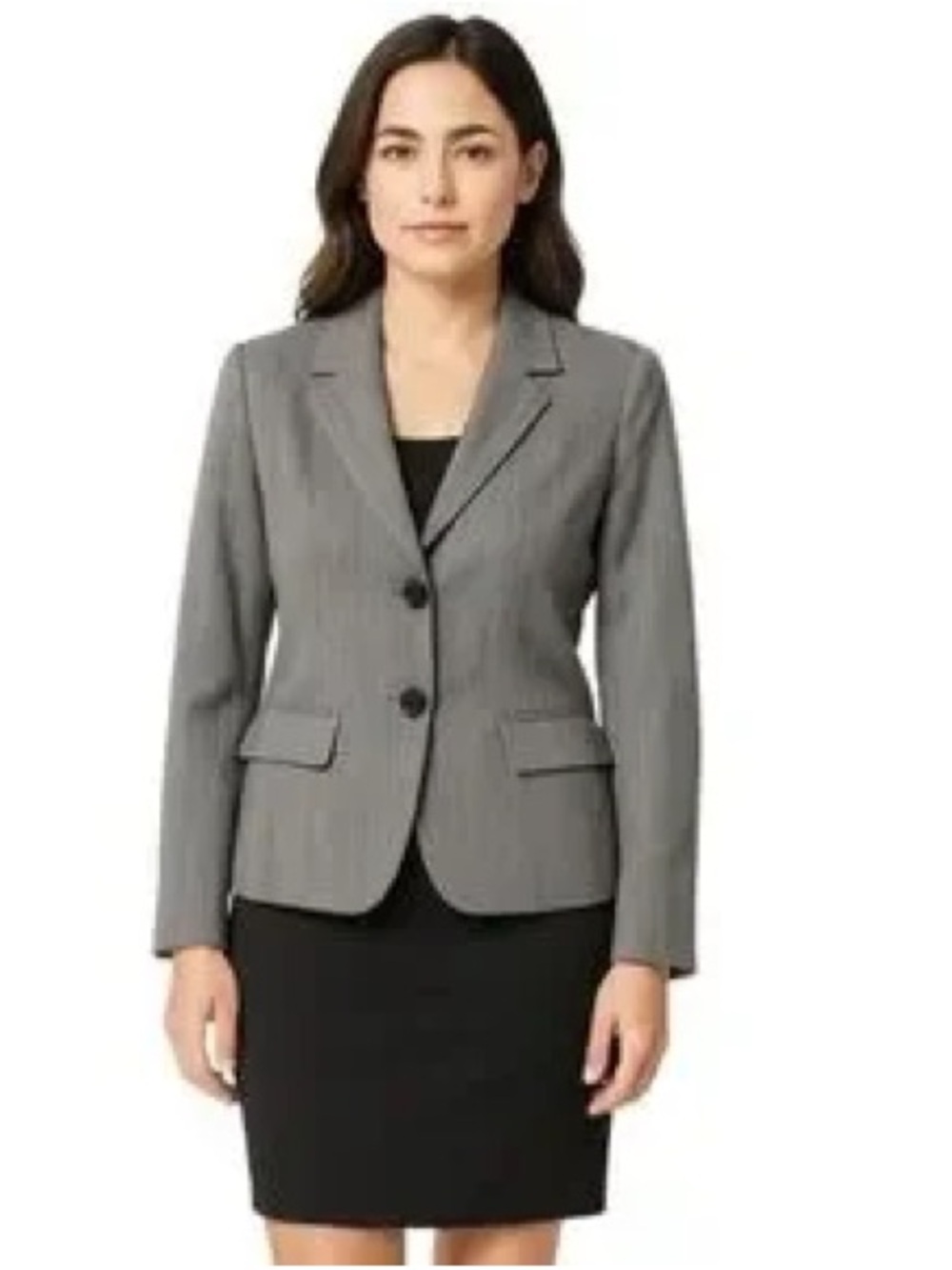 Lafayette 148 New York Women's Gray Tailored Two-Button Blazer